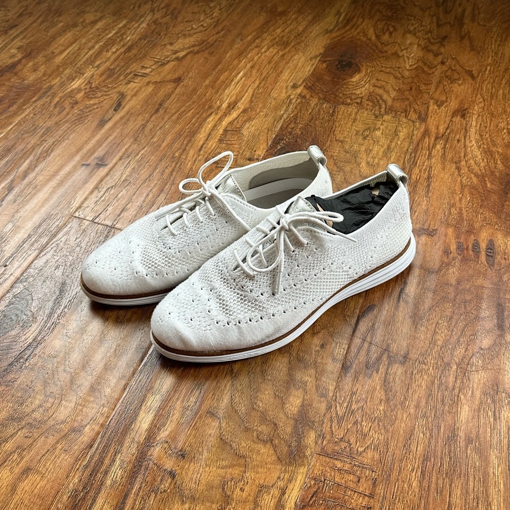 Cole Haan Womens Optical White Oxfords